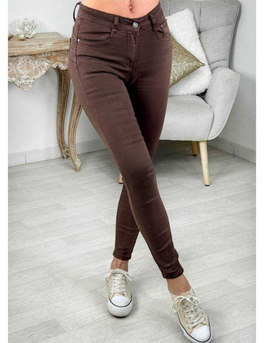 Pantalons My Look Féminin | Jeans Choco Slim Push-Up