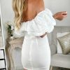 Robes My Look Féminin | Ma Robe Blanche Bustier & Volant Satine