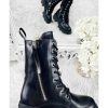 Chaussures My Look Féminin | Mes Bottines A Lacet Noires Et Zippees