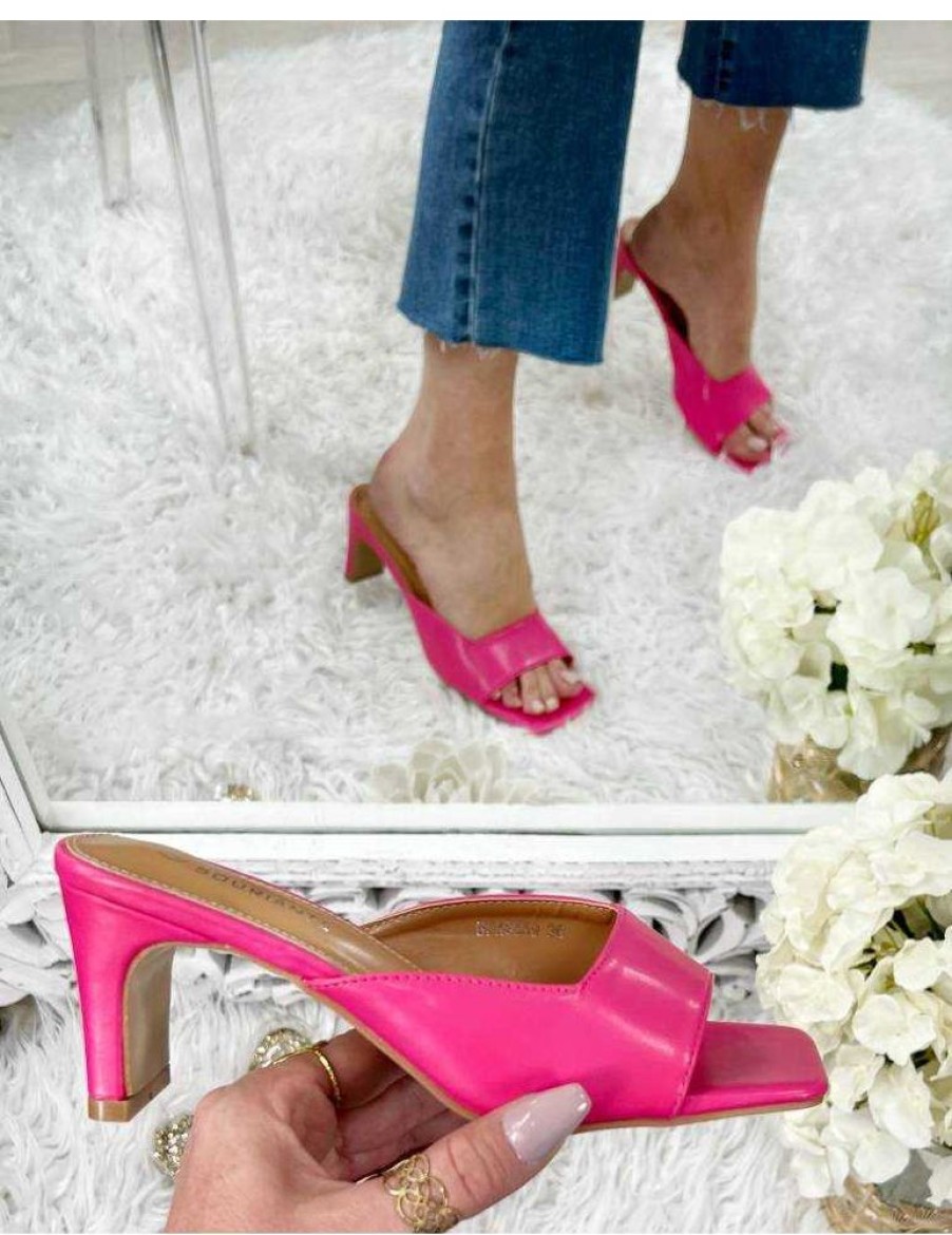 Chaussures My Look Féminin | Mes Jolies Mules Fuchsia