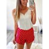 Jupes Shorts My Look Féminin | Mon Short Rouge A Pois Et Volants