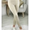 Pantalons My Look Féminin | Jeans Beige Slim Basique