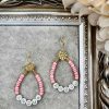 Accessoires My Look Féminin | Boucles D'Oreilles Perles Rose Et Blanches