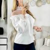 Tops Chemisiers My Look Féminin | Ma Blouse Blanche Buste En Voilage