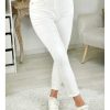 Pantalons My Look Féminin | Jeans Blanc Mum Et Basique