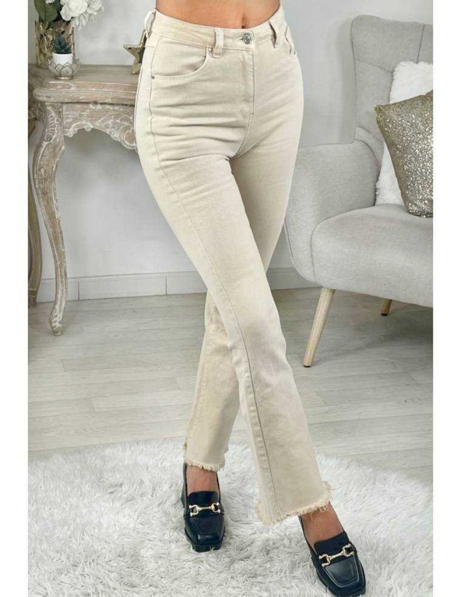 Pantalons My Look Féminin | Mon Jeans Beige