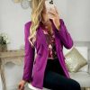 Vestes Gilets My Look Féminin | Blazer Basique Prune