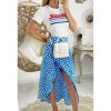 Jupes Shorts My Look Féminin | Ma Jupe Longue Portefeuille Blue & Touch White