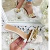 Chaussures My Look Féminin | Mes Jolies Mules A Talons Beige & Chain