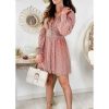 Robes My Look Féminin | Ma Jolie Robe Rose Taille Drapee Et Petits Coeurs