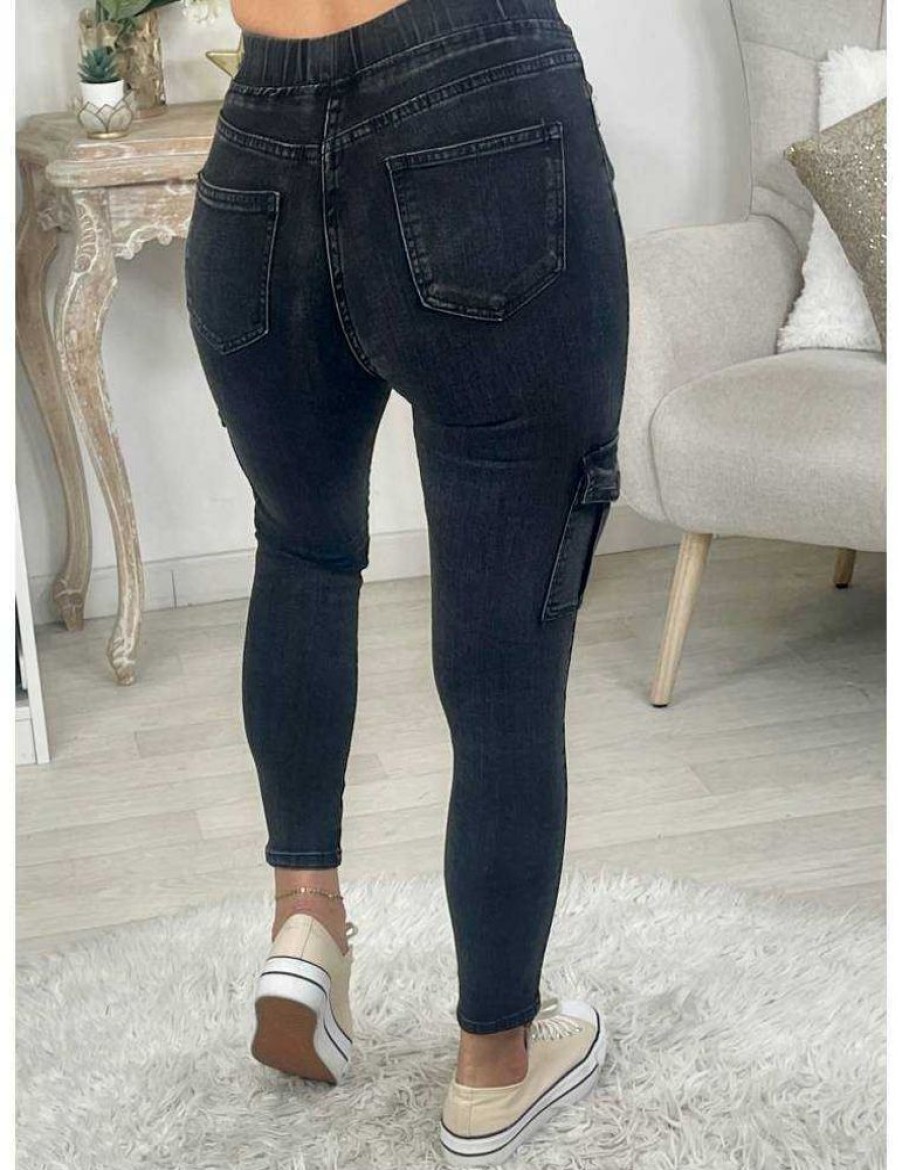 Pantalons My Look Féminin | Mon Jeans Used Black