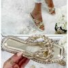 Chaussures My Look Féminin | Mes Mules Gold Croisees Et Tressees