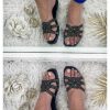 Chaussures My Look Féminin | Mules Plates Noires & Strass