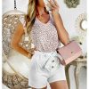 Jupes Shorts My Look Féminin | Mon Superbe Short Blanc Boutonne Et Sa Ceinture