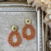 Accessoires My Look Féminin | Boucles D'Oreilles Perles Orange