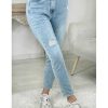 Pantalons My Look Féminin | Mon Jeans Taille Haute Bleu Ciel