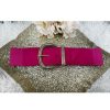 Accessoires My Look Féminin | Ceinture Elastique Fuchsia Boucle Doree