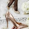 Chaussures My Look Féminin | Mes Escarpins Gold A Bout Carre