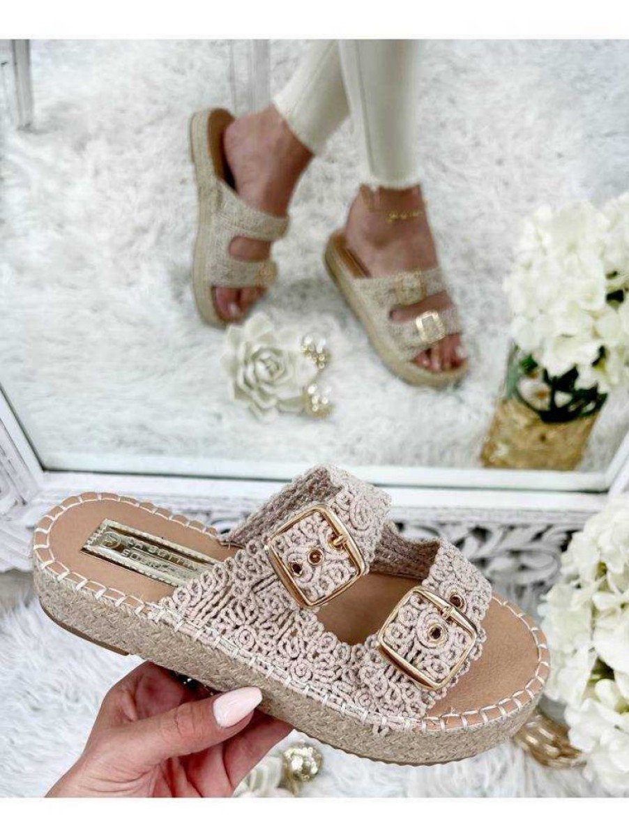 Chaussures My Look Féminin | Mes Sandales A Plateforme En Crochet