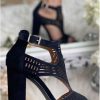 Chaussures My Look Féminin | Mes Sandales Black & Suedine