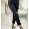 Pantalons My Look Féminin | Jeans Noir Delave Cropped