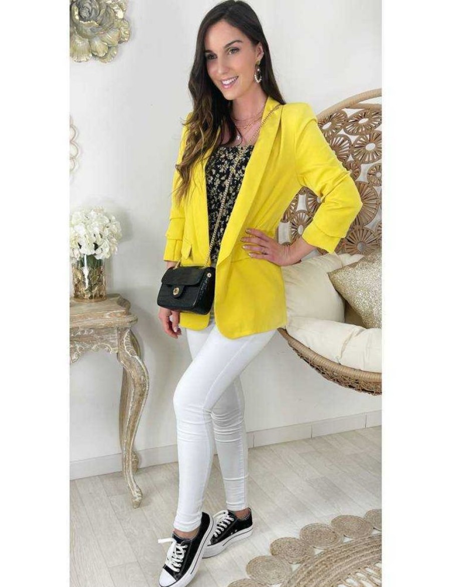 Manteaux My Look Féminin | Mon Joli Blazer Yellow