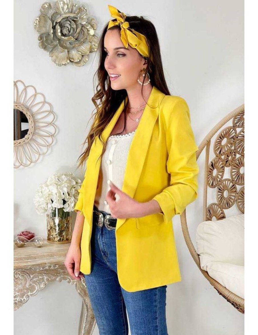 Manteaux My Look Féminin | Mon Joli Blazer Yellow