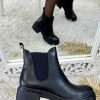 Chaussures My Look Féminin | Mes Bottines Chelsea Crantees Black Basic