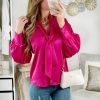 Tops Chemisiers My Look Féminin | Chemisier Fuchsia Satine