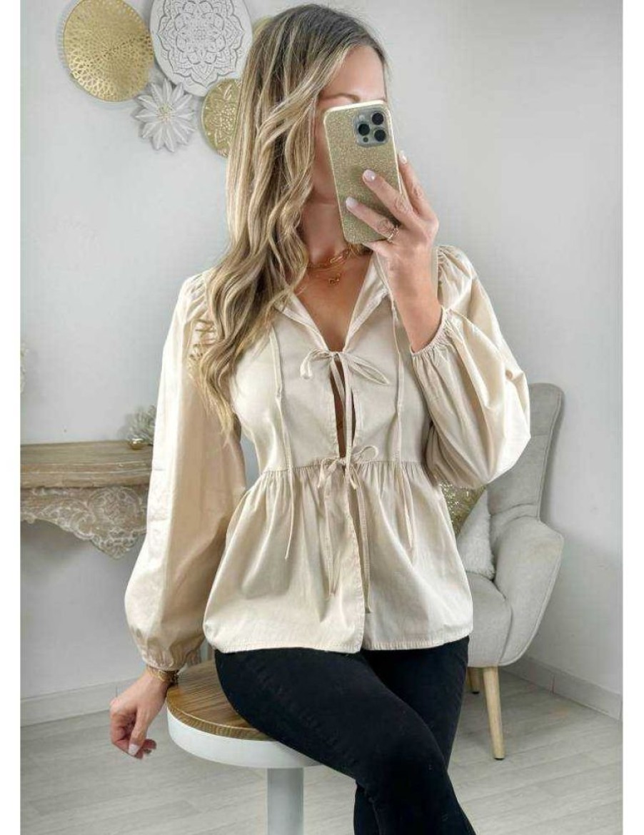 Tops Chemisiers My Look Féminin | Blouse Beige Nouee