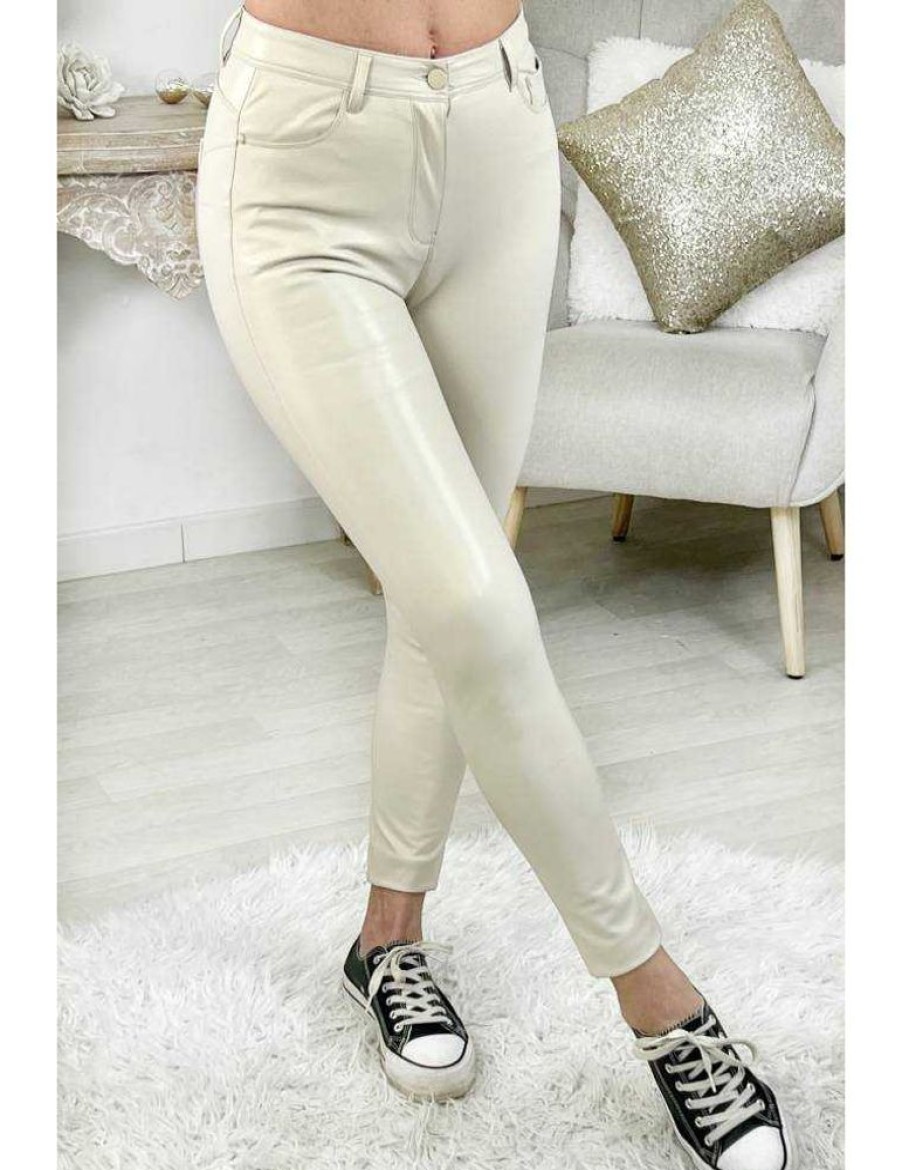 Pantalons My Look Féminin | Mon Pantalon/ Legging Cream