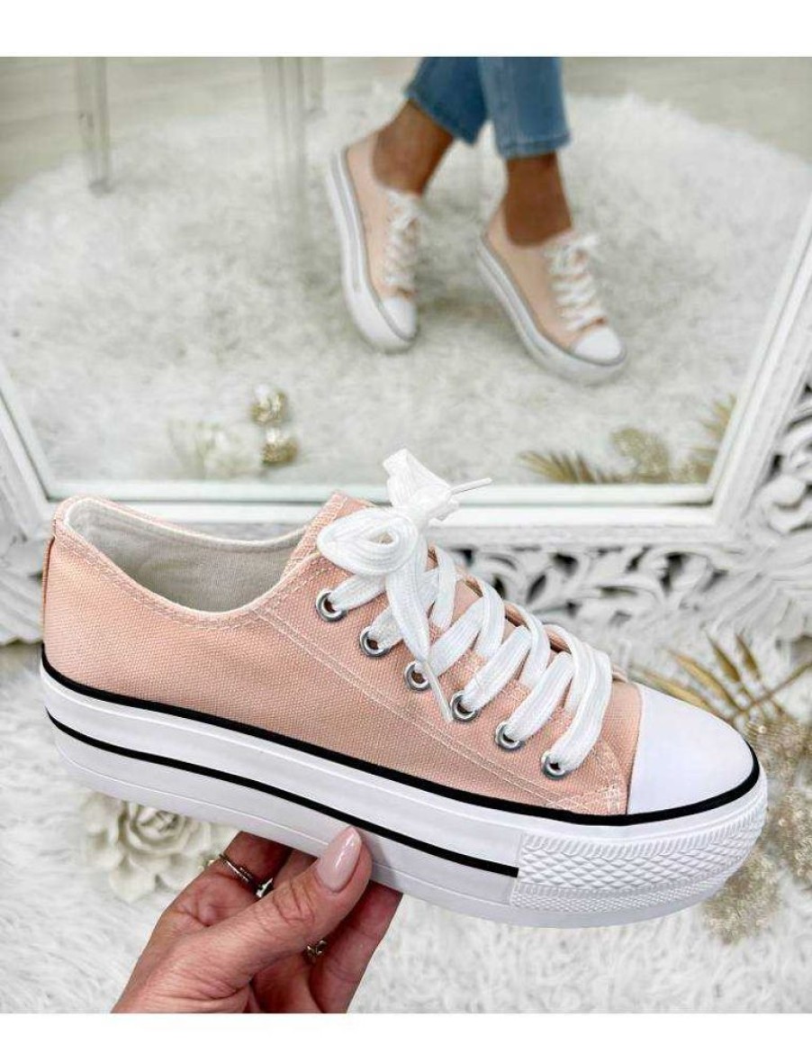 Chaussures My Look Féminin | Mes Jolies Baskets Rose Pale